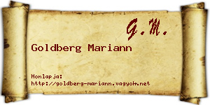 Goldberg Mariann névjegykártya